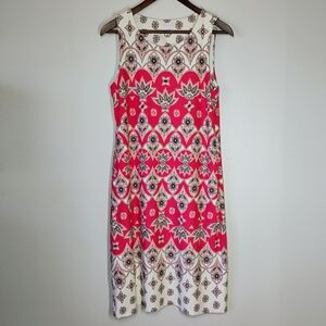 Charter Club Floral Bohemian Sleeveless Midi Dress Coral Pink Spring Size Medium